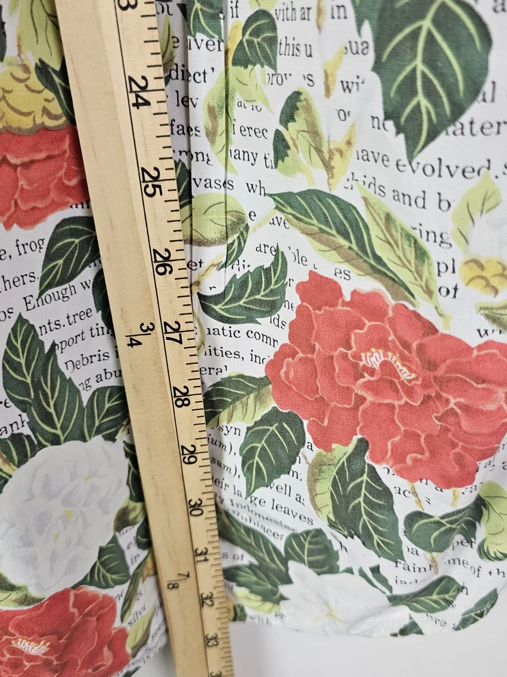 VTG 90s Banana Republic Mens Short Sleeve Floral Roses Shirt Button Large Cotton